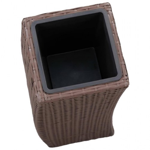 Plantekrukker 3 stk. polyrattan brun