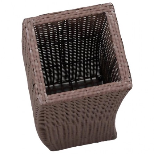 Plantekrukker 3 stk. polyrattan brun