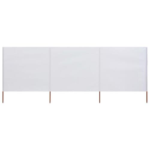 3-panels læsejl 400x80 cm stof sandhvid