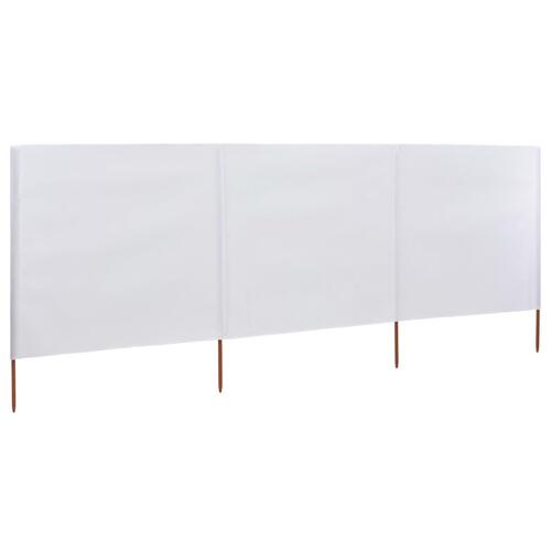 3-panels læsejl 400x80 cm stof sandhvid