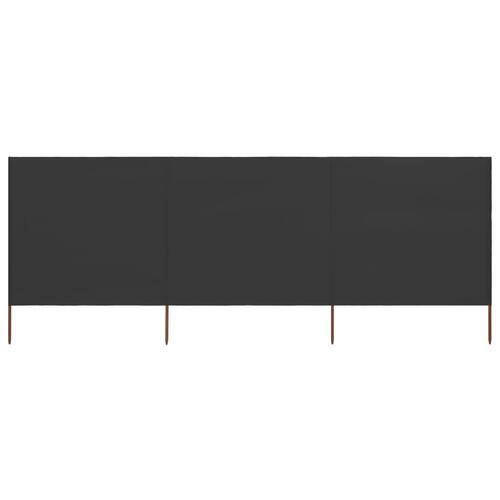 3-panels læsejl 400x80 cm stof antracitgrå
