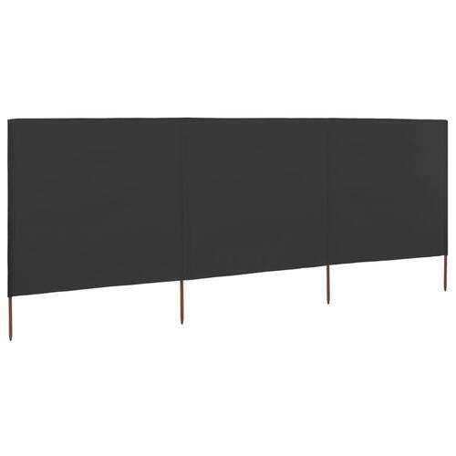 3-panels læsejl 400x80 cm stof antracitgrå