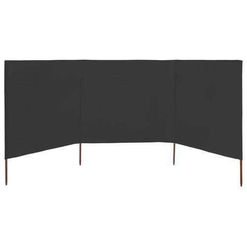 3-panels læsejl 400x80 cm stof antracitgrå