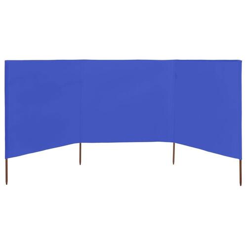 3-panels læsejl 400x80 cm stof azurblå