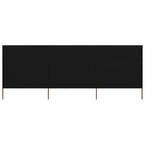 3-panels læsejl 400x120 cm stof sort