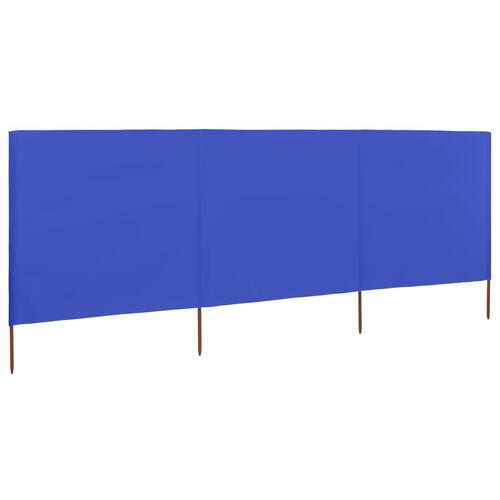 3-panels læsejl 400x120 cm stof azurblå