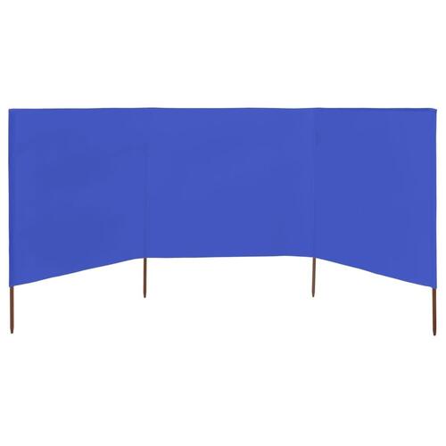 3-panels læsejl 400x120 cm stof azurblå