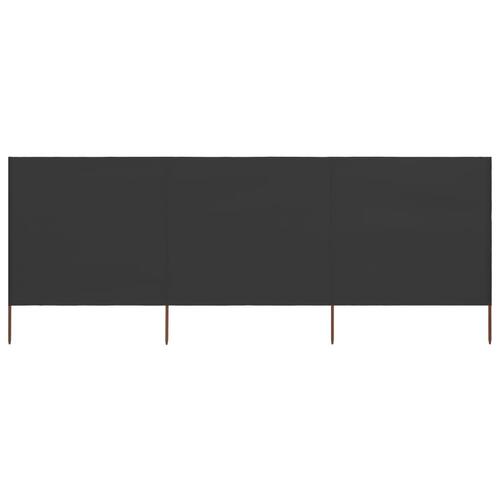 3-panels læsejl 400x160 cm stof antracitgrå