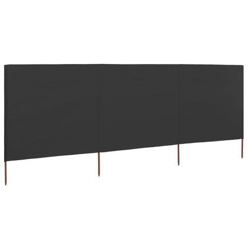 3-panels læsejl 400x160 cm stof antracitgrå