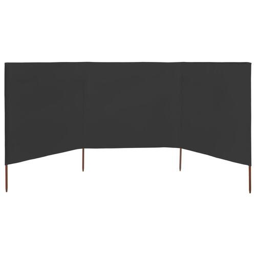 3-panels læsejl 400x160 cm stof antracitgrå