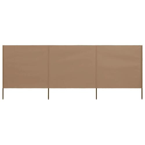 3-panels læsejl 400x160 cm stof gråbrun