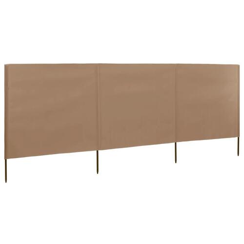 3-panels læsejl 400x160 cm stof gråbrun