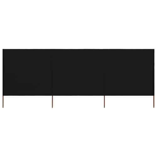 3-panels læsejl 400x160 cm stof sort