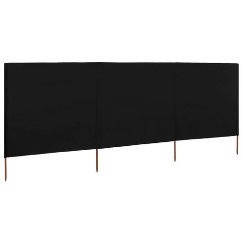 3-panels læsejl 400x160 cm stof sort