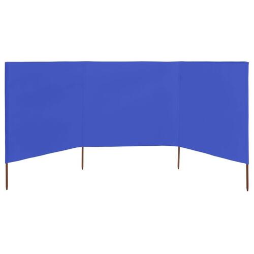 3-panels læsejl 400x160 cm stof azurblå