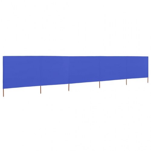 5-panels læsejl 600 × 80 cm i stof - azurblå