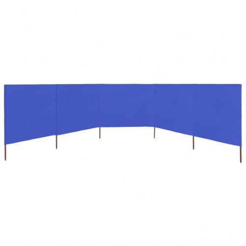 5-panels læsejl 600 × 80 cm i stof - azurblå