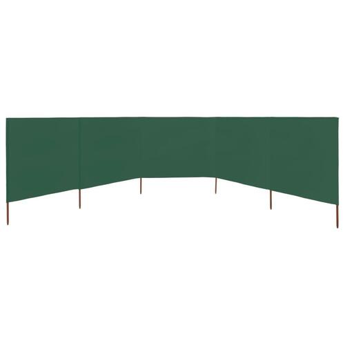 5-panels læsejl 600x160 cm stof grøn