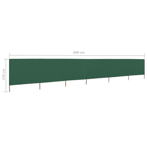 6-panels læsejl 800x120 cm stof grøn