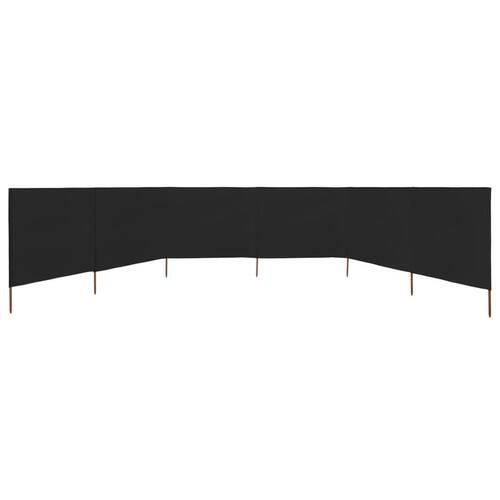 6-panels læsejl 800x120 cm stof sort