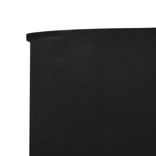 9-panels læsejl 1200 × 80 cm - sort stof med træstænger