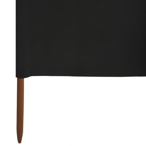 9-panels læsejl 1200 × 80 cm - sort stof med træstænger