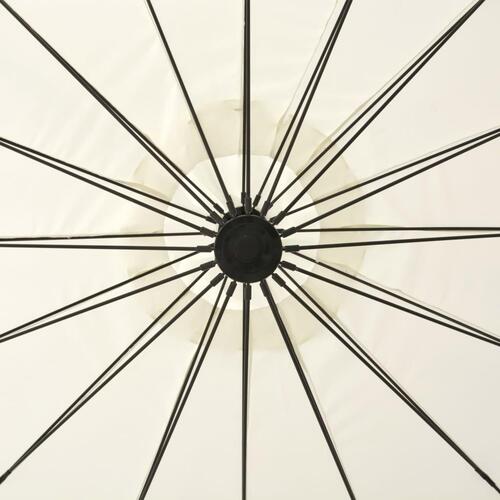 Hængende parasol 3 m aluminiumsstang hvid