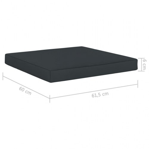 Hynde til pallesofa 60x61,5x6 cm stof antracitgrå