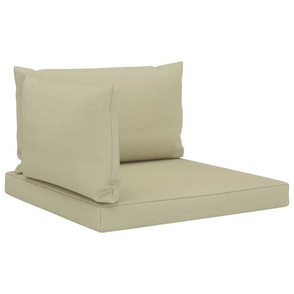 Hynder til pallesofa 3 stk. stof cremefarvet