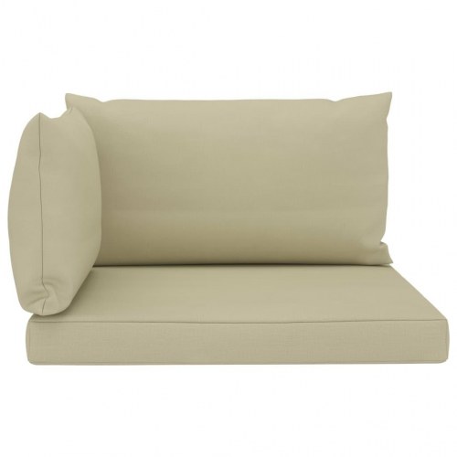 Hynder til pallesofa 3 stk. stof cremefarvet