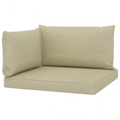 Hynder til pallesofa 3 stk. stof cremefarvet