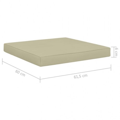 Hynde til pallesofa 60x61,5x6 cm stof cremefarvet