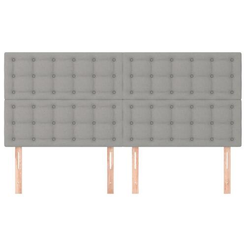 Sengegavle 4 stk. 90x5x78/88 cm stof lysegrå