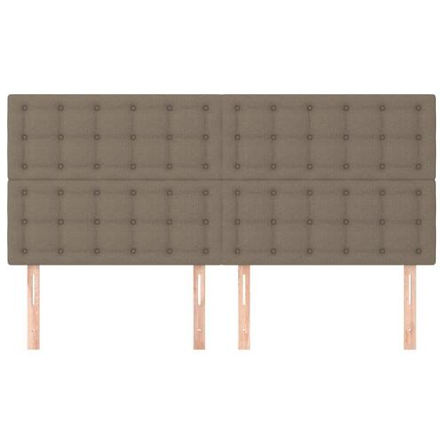 Sengegavle 4 stk. 90x5x78/88 cm stof gråbrun