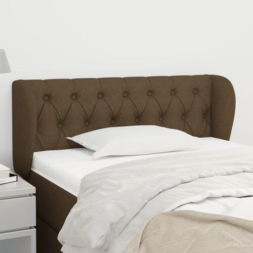 Sengegavl med kanter 93x23x78/88 cm stof mørkebrun