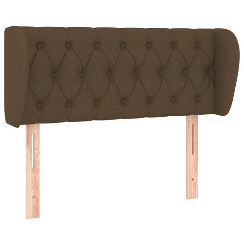 Sengegavl med kanter 93x23x78/88 cm stof mørkebrun