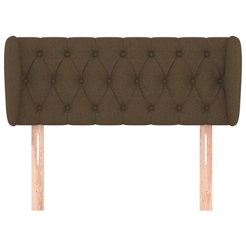 Sengegavl med kanter 93x23x78/88 cm stof mørkebrun