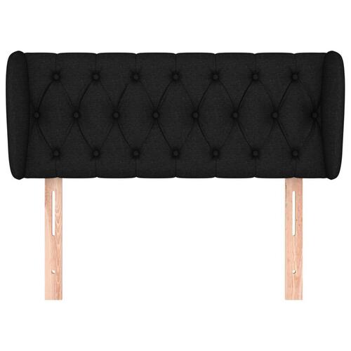 Sengegavl med kanter 103x23x78/88 cm stof sort