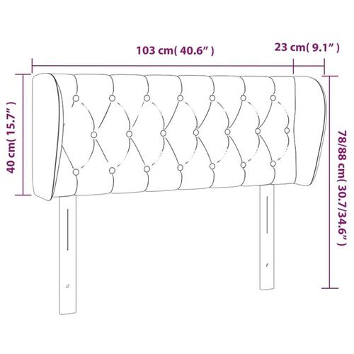 Sengegavl med kanter 103x23x78/88 cm stof sort