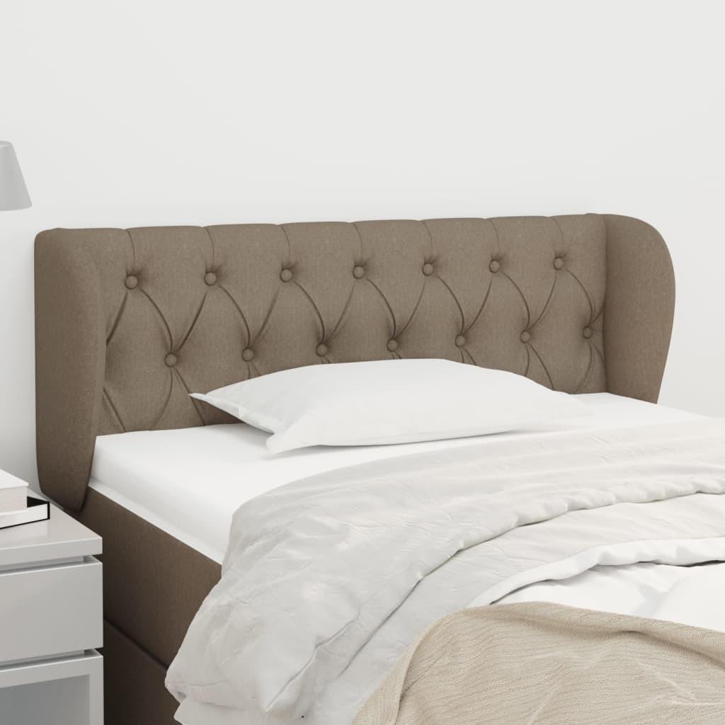 Sengegavl med kanter 103x23x78/88 cm stof gråbrun