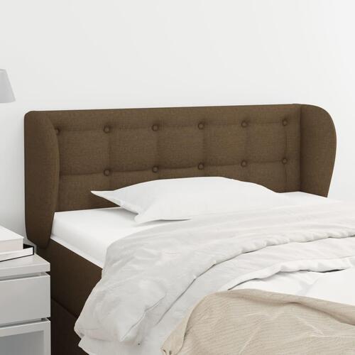 Sengegavl med kanter 93x23x78/88 cm stof mørkebrun