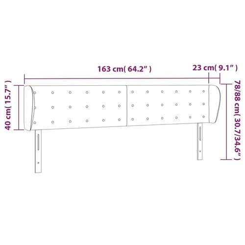 Sengegavl med kanter 163x23x78/88 cm stof sort
