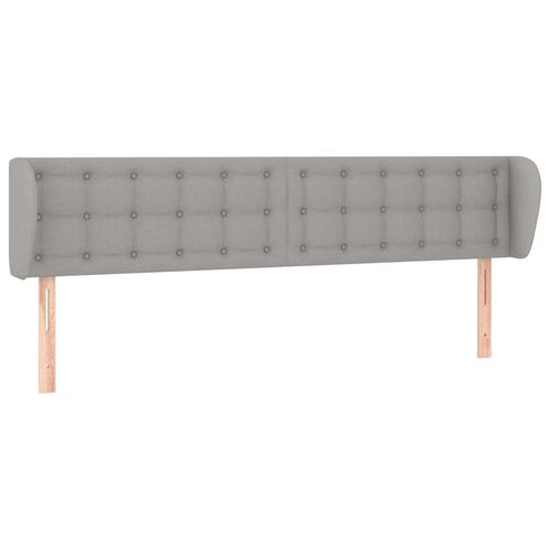 Sengegavl med kanter 183x23x78/88cm stof lysegrå