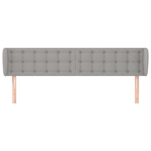 Sengegavl med kanter 183x23x78/88cm stof lysegrå