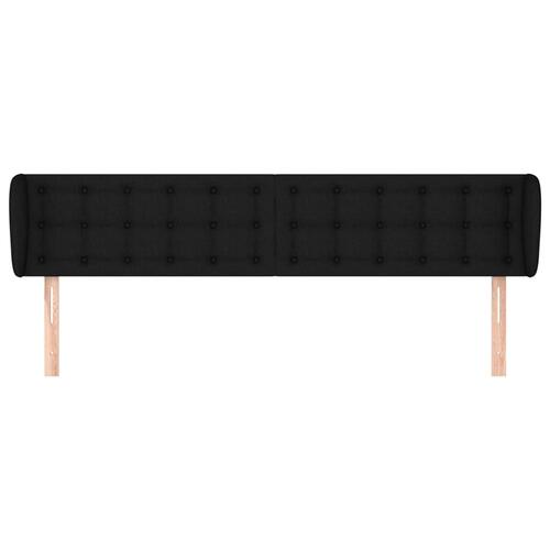 Sengegavl med kanter 203x23x78/88 cm stof sort