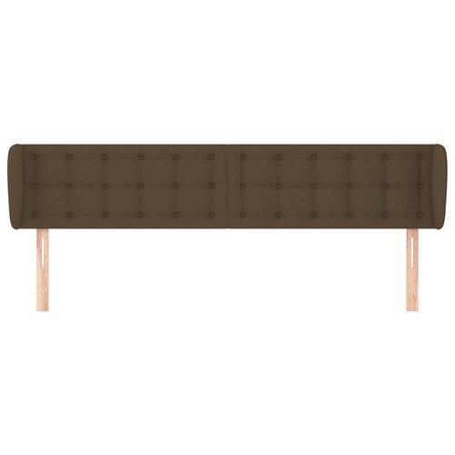 Sengegavl med kanter 203x23x78/88 cm stof mørkebrun