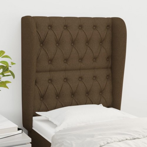 Sengegavl med kanter 83 x 23 x 118/128 cm - mørkebrun