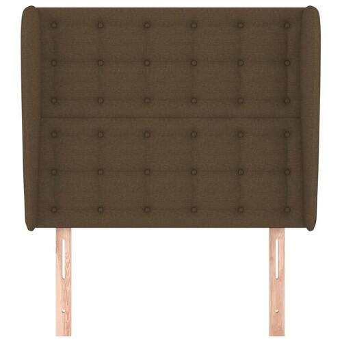 Sengegavl med kanter 83x23x118/128 cm stof mørkebrun