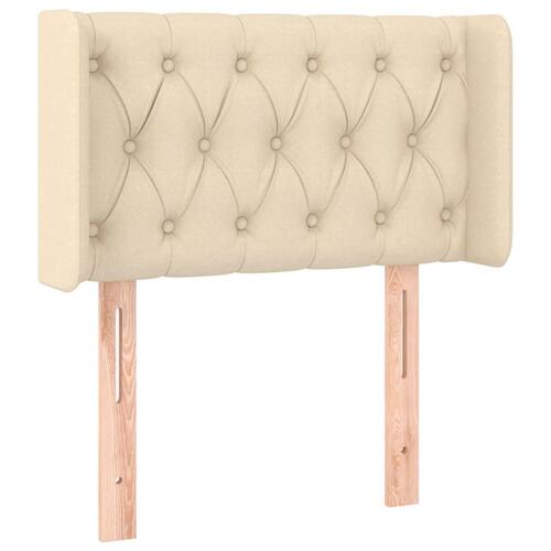 Sengegavl med kanter 83x16x78/128 cm stof cremefarvet