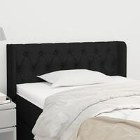 Sengegavl med kanter 103x16x78/88 cm stof sort